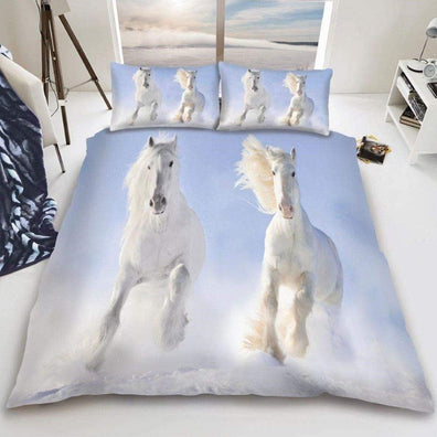 WHITE HORSE SINGLE DUVET COVER SET | WILD&HEART